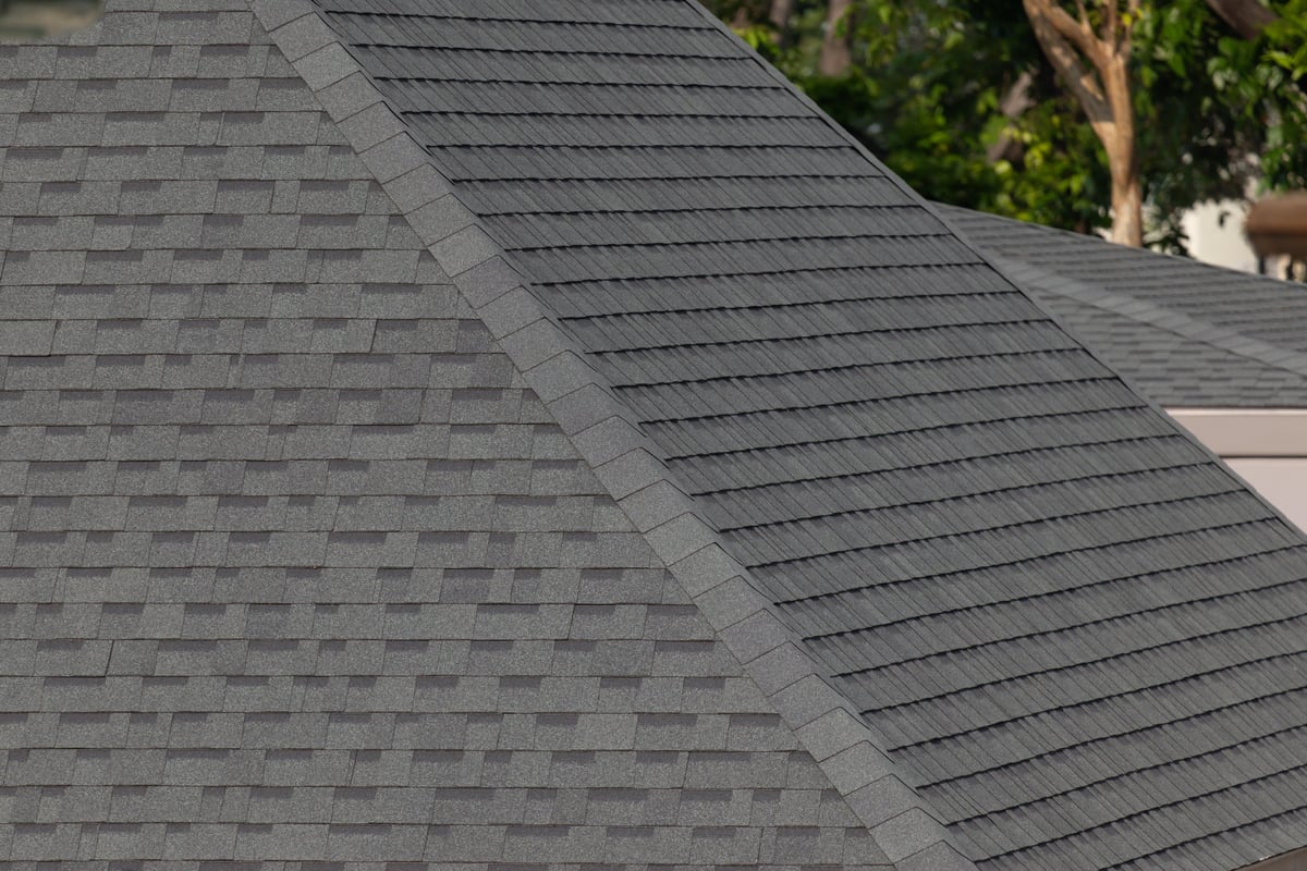 Newly completed roof tiling and fascia work